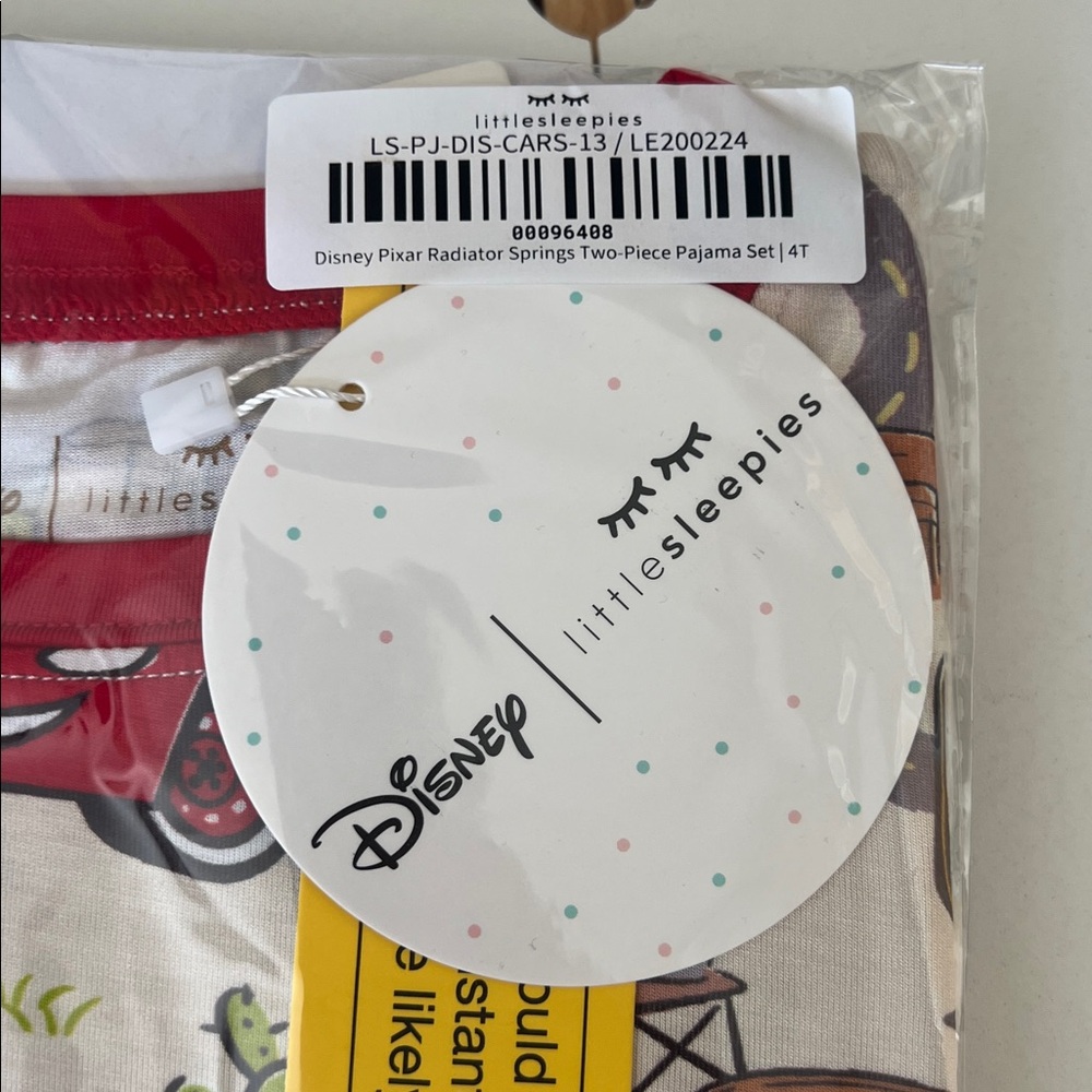 Little Sleepies Cars Radiator Springs Two Piece Pajama Set 4T New in Bag - Picture 2 of 2